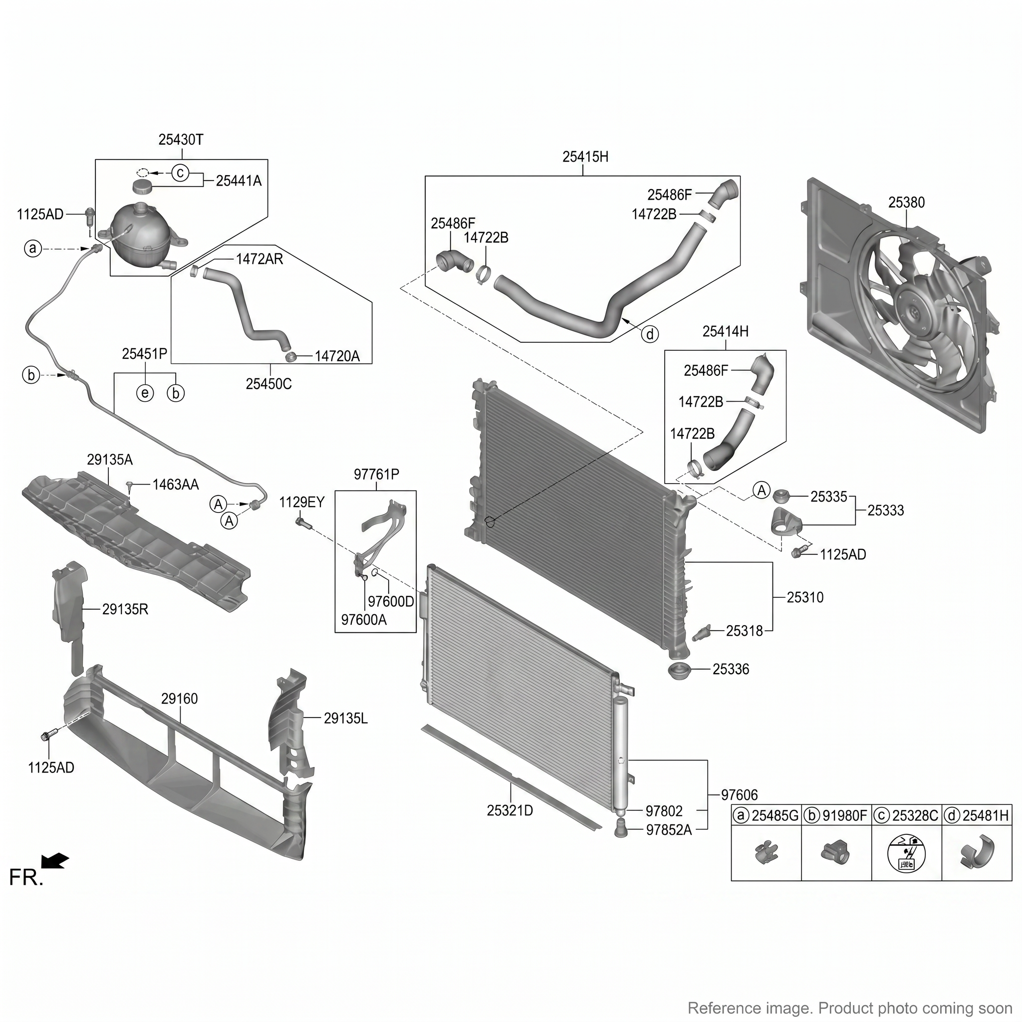 Hyundai 11N643151T Cooling System Bracket three-quarter angle product photo | stocked in BC, ships Canada-wide