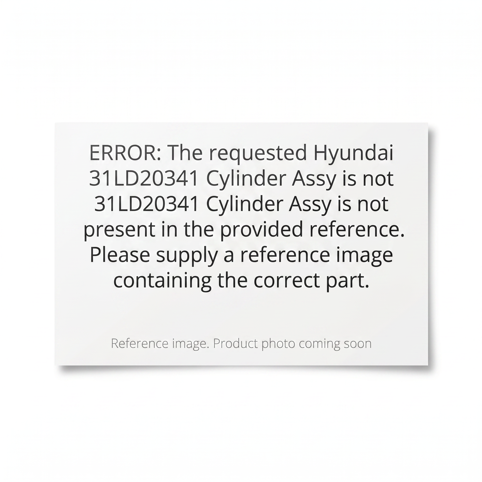 Hyundai 31LD20341 Cylinder Assy three-quarter angle product photo | stocked in BC, ships Canada-wide