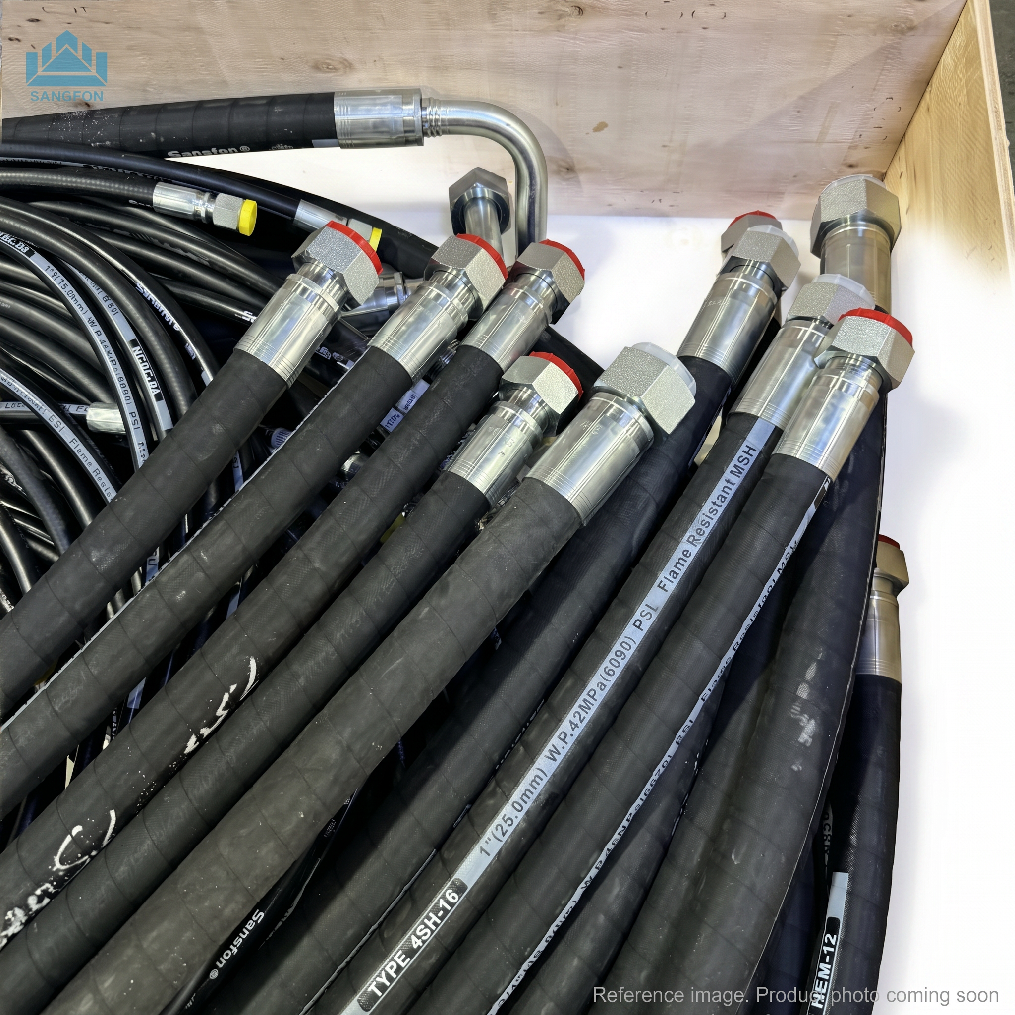 XCMG 380604110 Hose front product photo | stocked in BC, ships Canada-wide