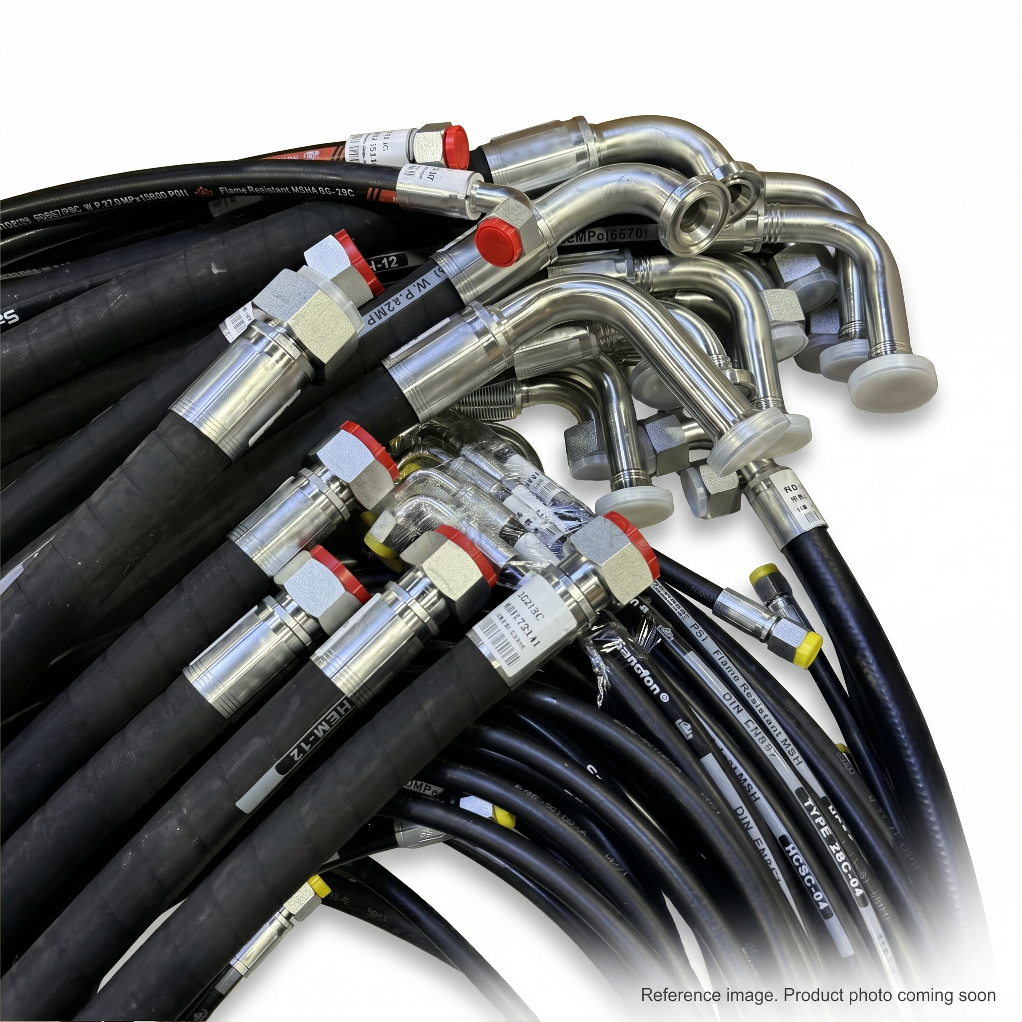 XCMG 380604110 Hose alternate angle product photo | stocked in BC, ships Canada-wide