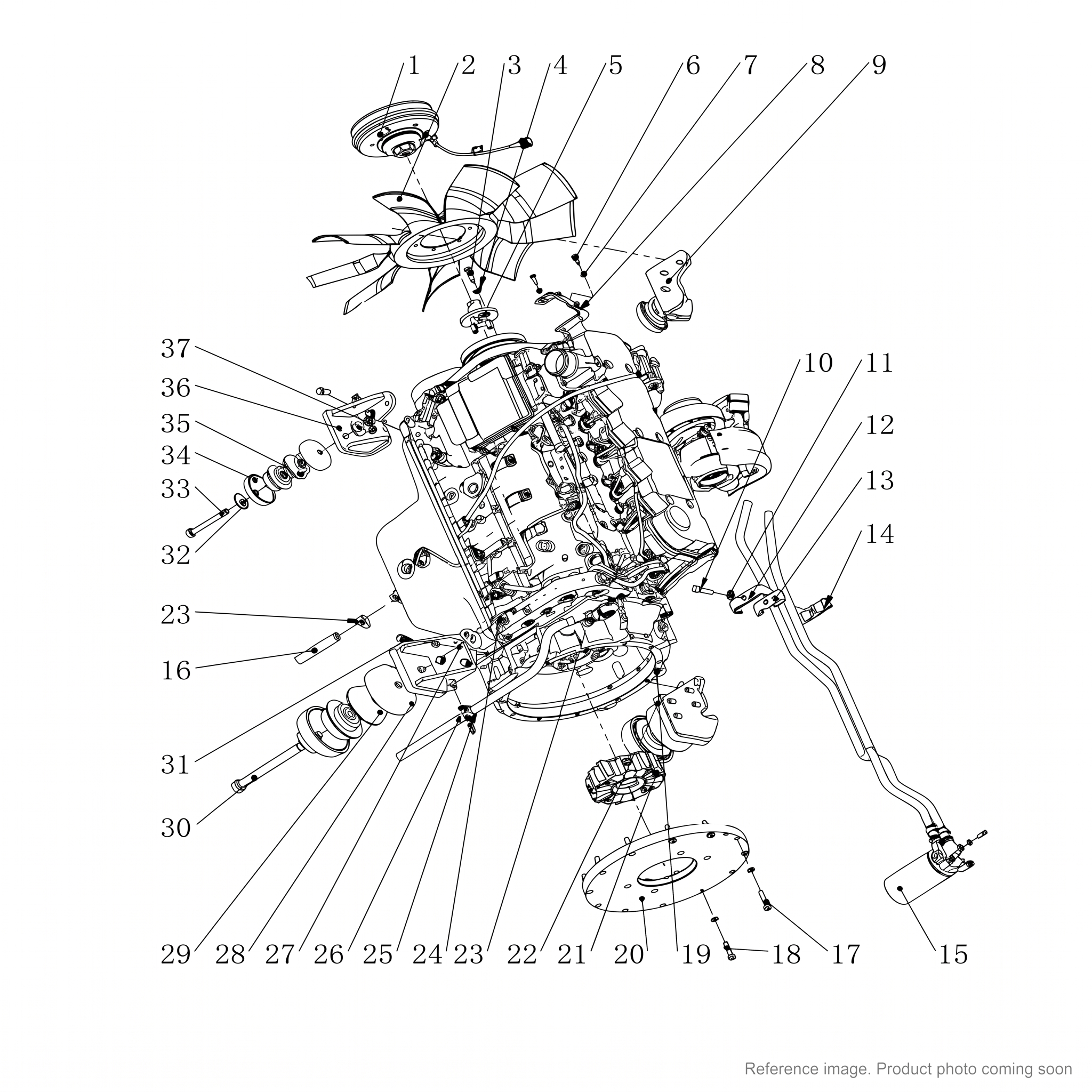 XCMG 382300415 Engine Components alternate angle product photo | stocked in BC, ships Canada-wide