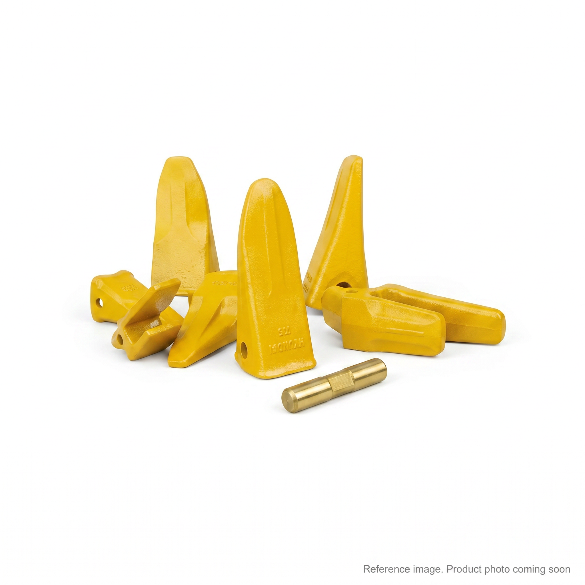 Hyundai 61E70023 Bucket Tooth front product photo | stocked in BC, ships Canada-wide