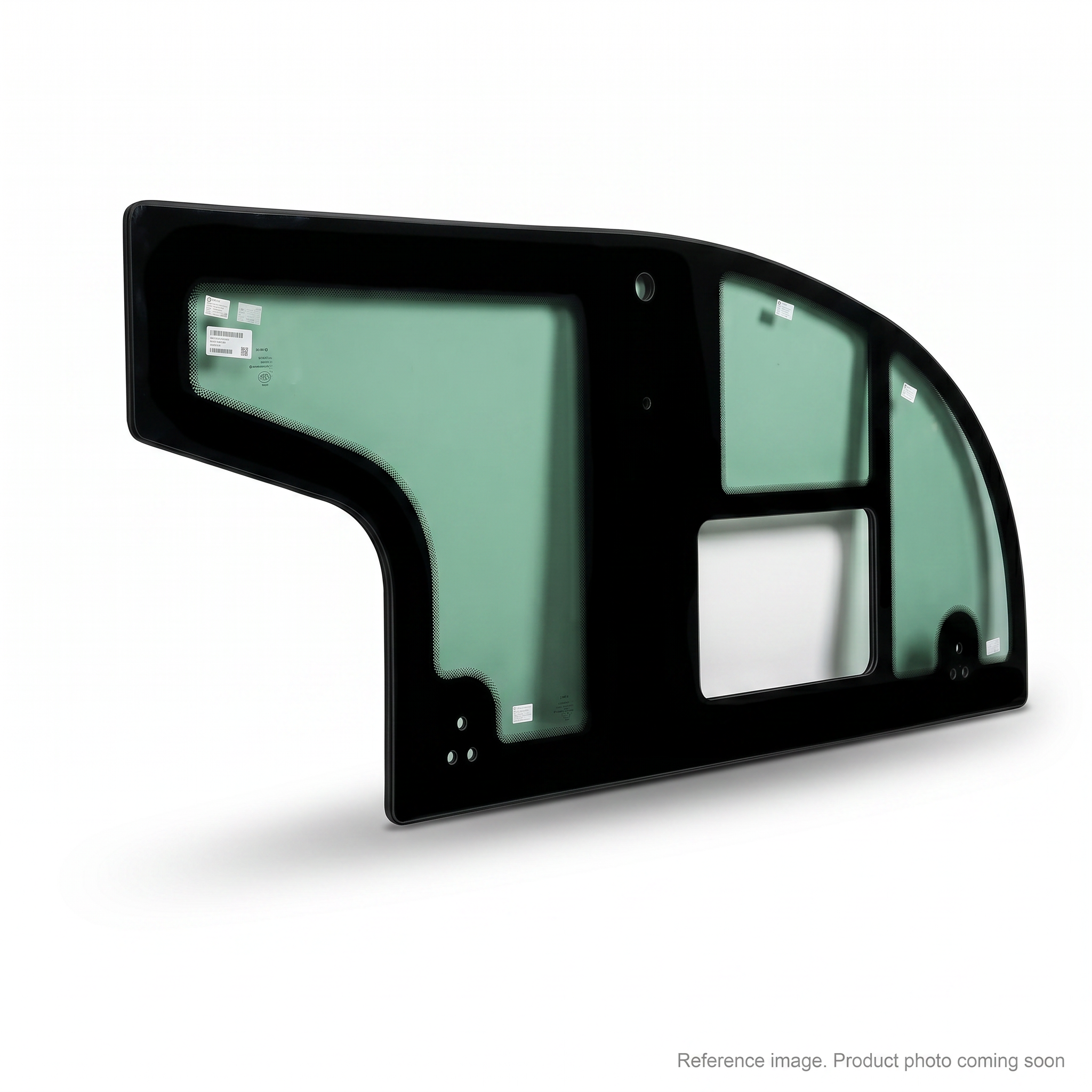 XCMG 802138591 Cab Glass three-quarter angle product photo | stocked in BC, ships Canada-wide