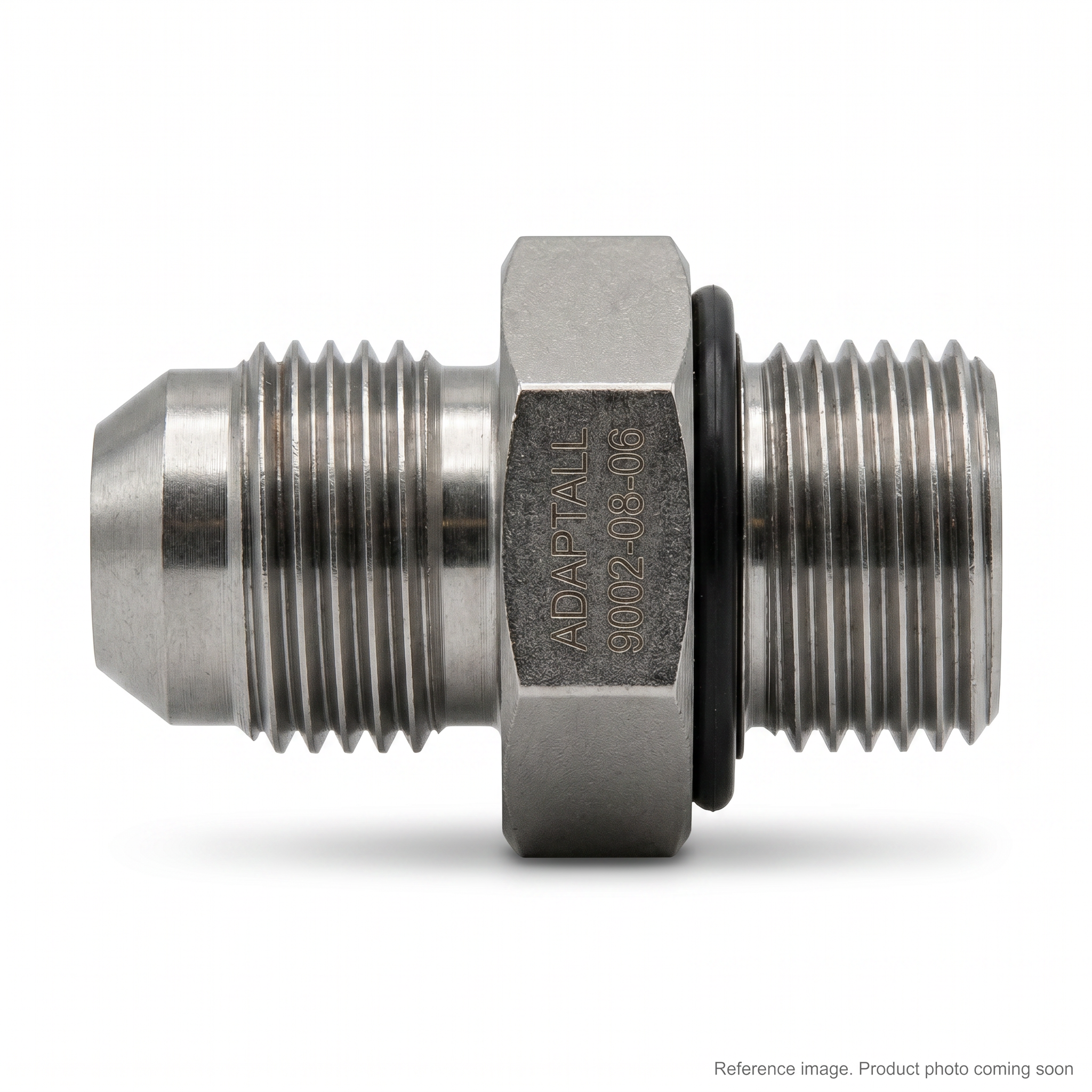 Adaptall 9002-08-06 Hydraulic Adapters three-quarter angle product photo | stocked in BC, ships Canada-wide