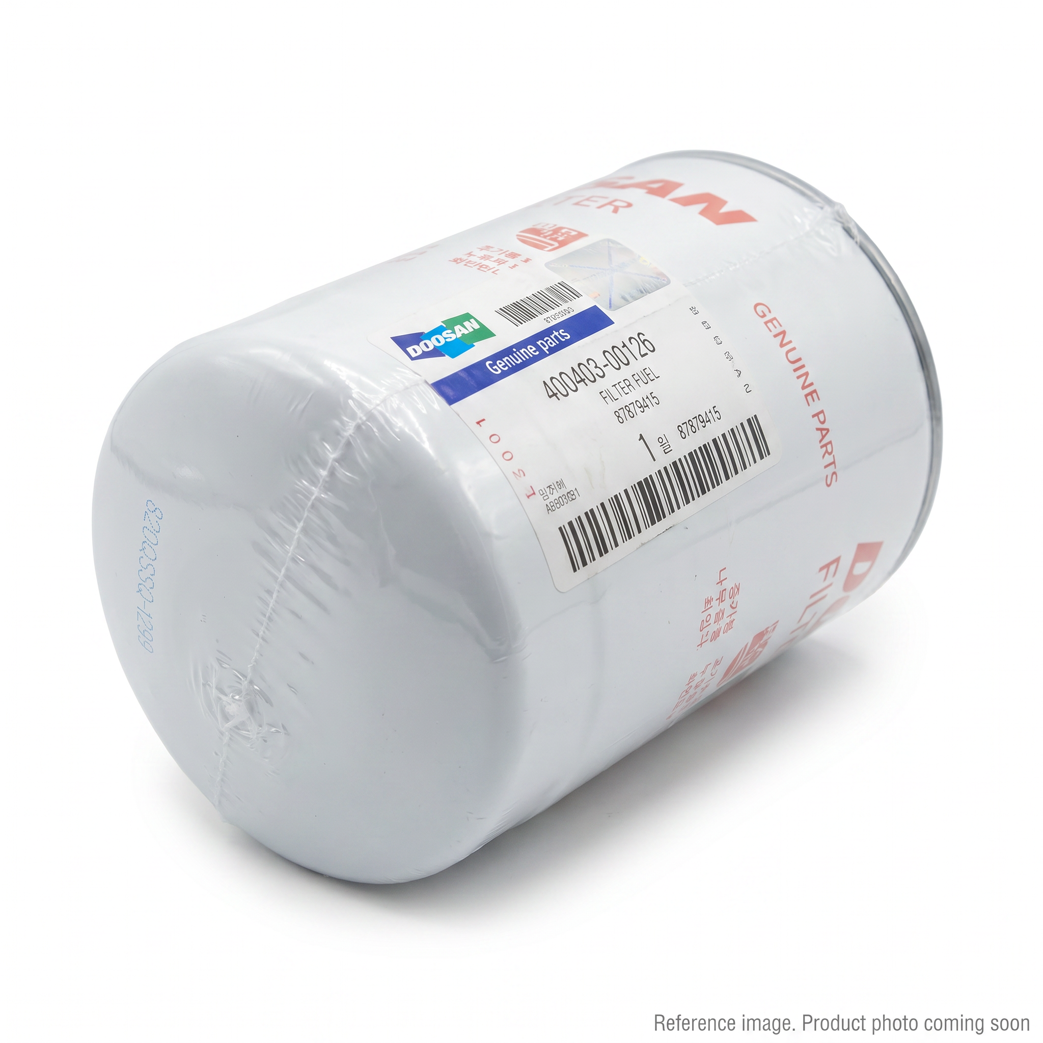 Doosan DH127139041 Fuel Filter alternate angle product photo | stocked in BC, ships Canada-wide