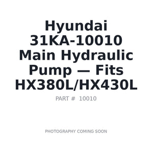 Hyundai 31KA-10010 Hydraulic Pumps | Fits Hyundai HX380L, Hyundai HX430L | Stocked in BC, Ships Canada-Wide