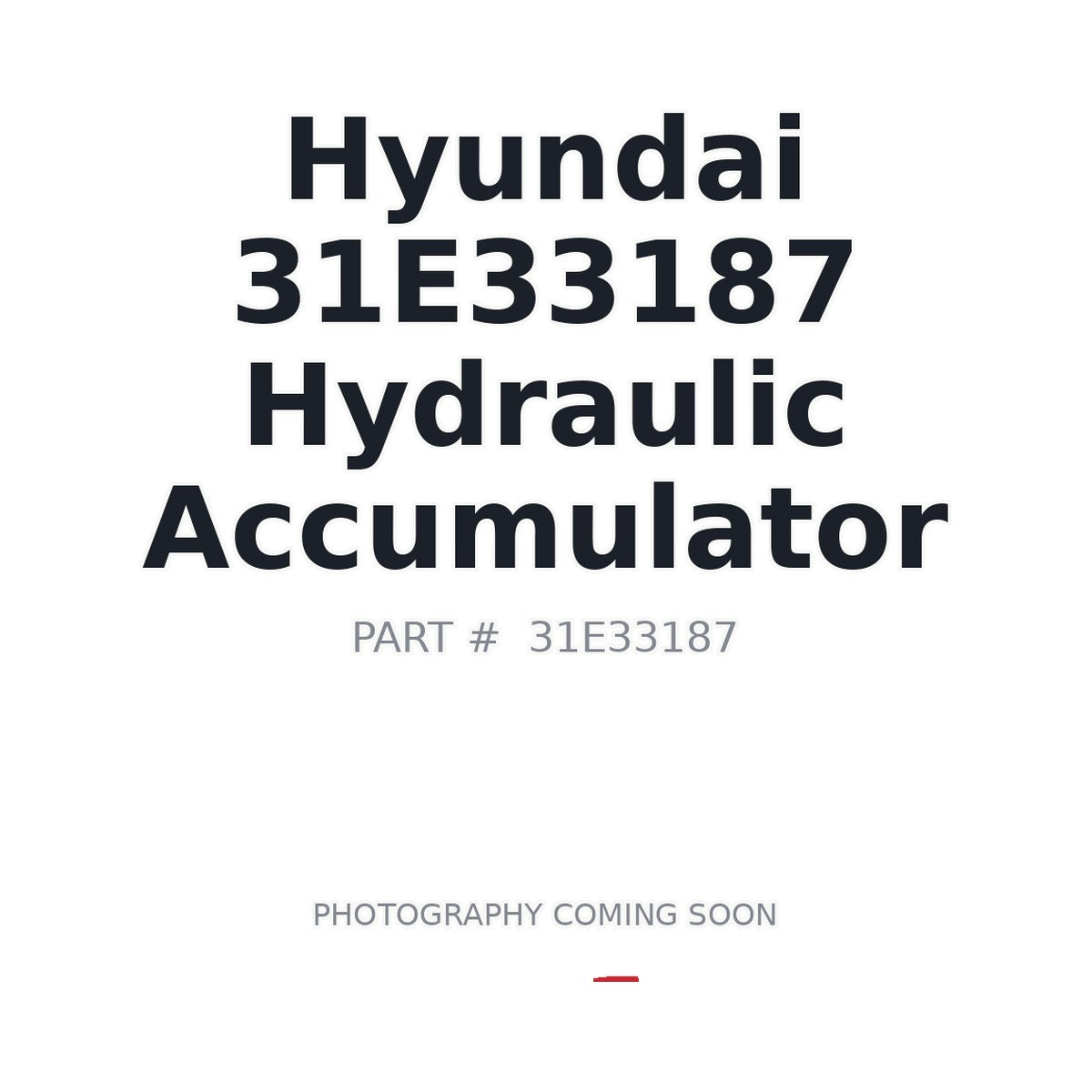 31E33187 Hyundai Hydraulic Accumulator