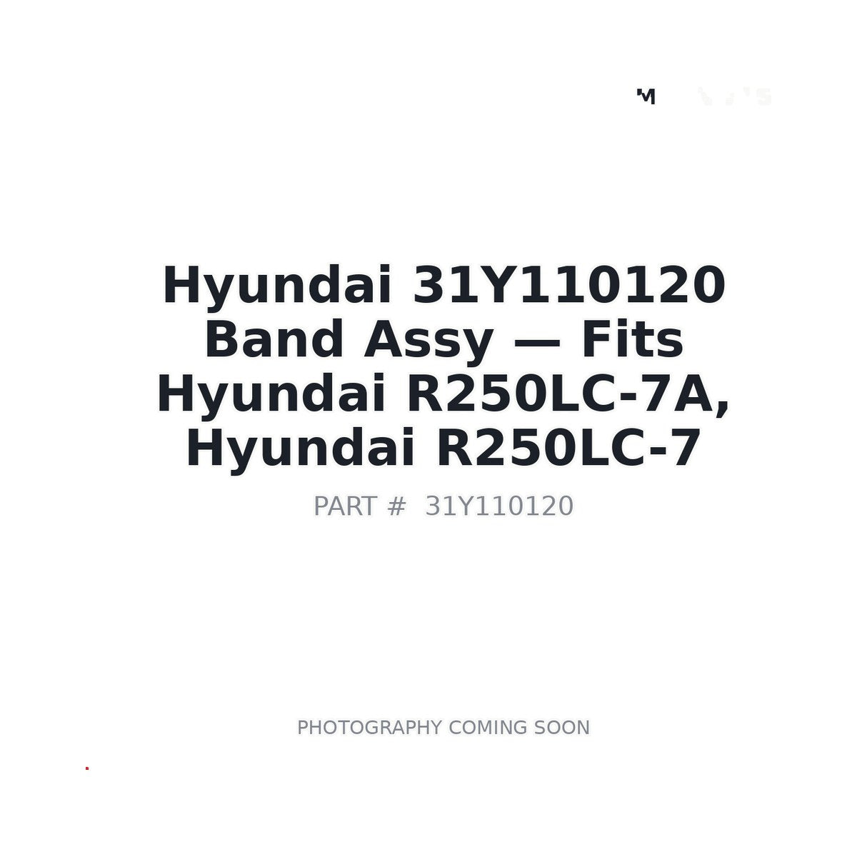 31Y110120 Hyundai Band Assy . Fits R250LC-7A, R250LC-7 - Fits Hyundai R250LC-7A, Hyundai R250LC-7