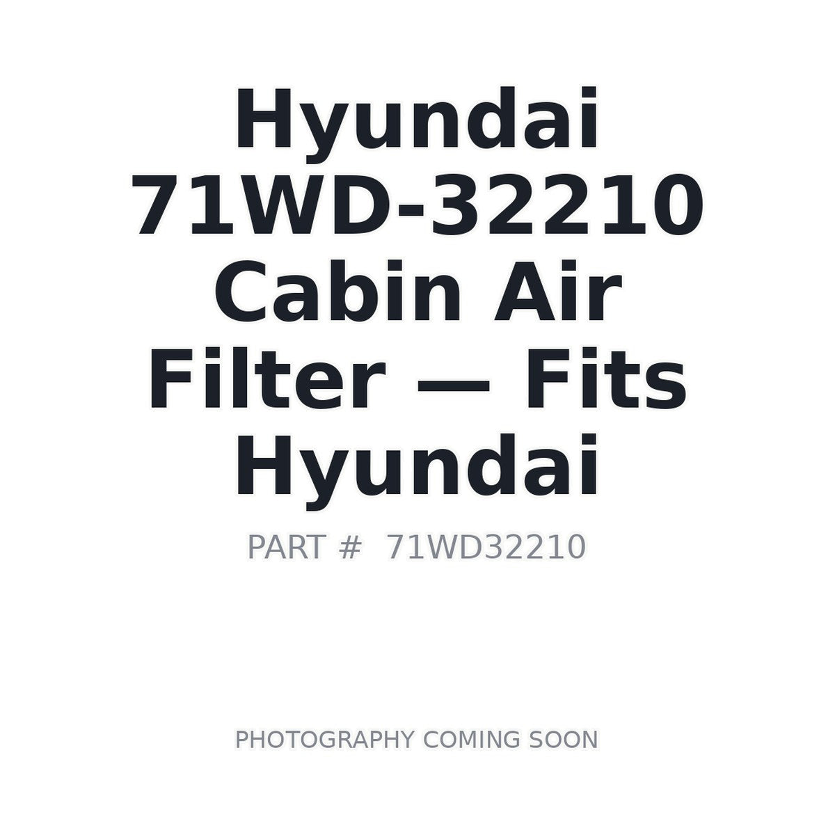 71WD-32210 Hyundai Filters