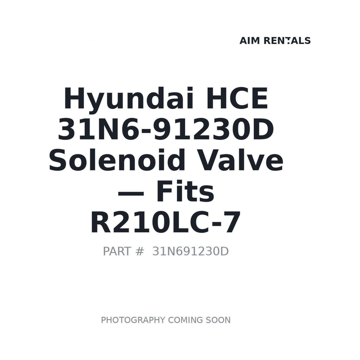 31N6-91230D Hyundai 31N6-91230D Solenoid Valves . Fits R210LC-7