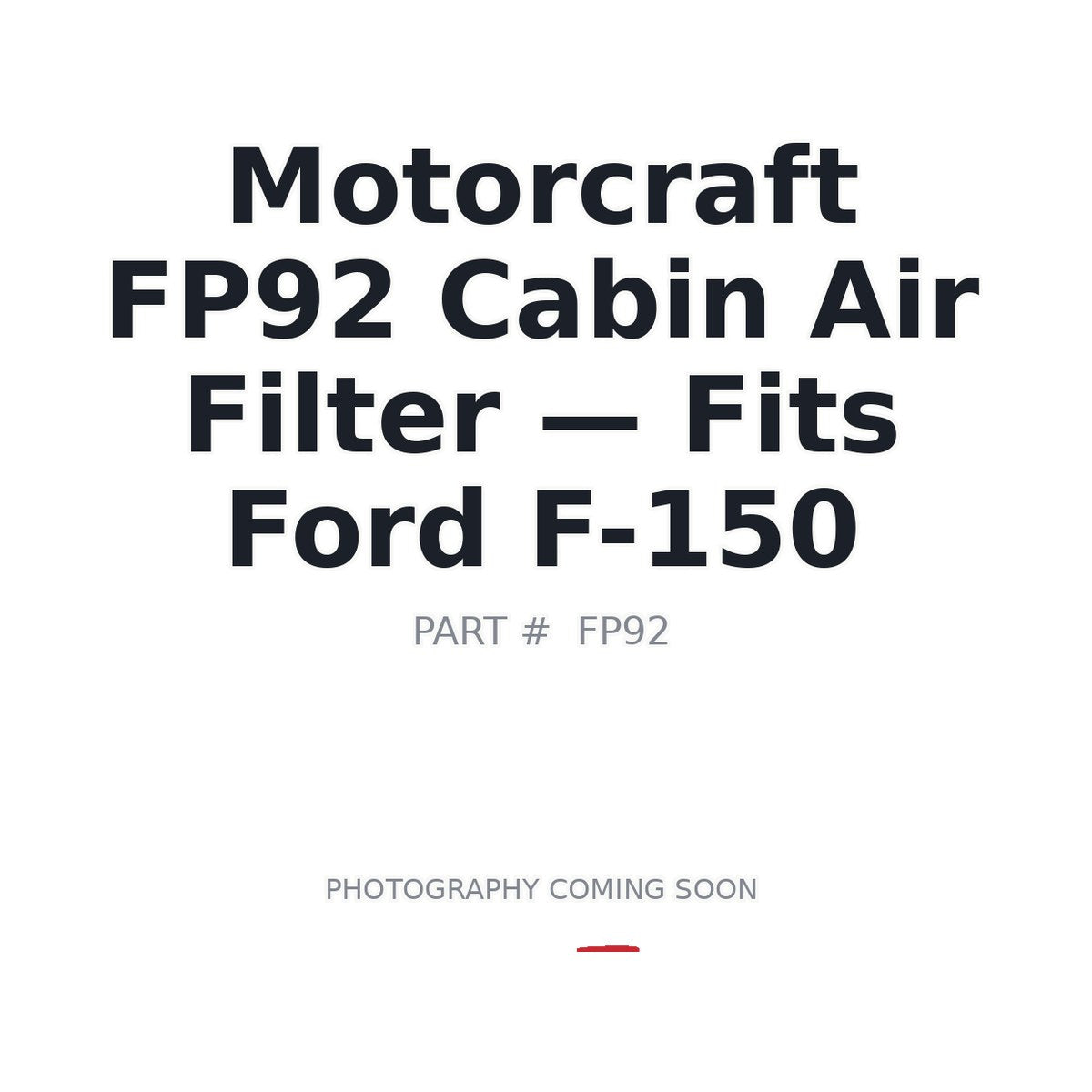 FP92 FP92 Filters . Fits Ford F-150