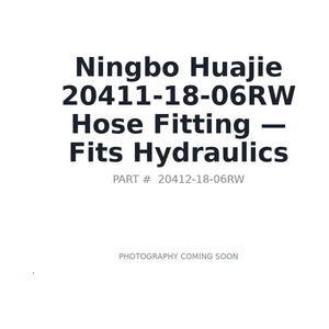 Ningbo Huajie 20411-18-06RW Hydraulic Hose Fittings | Fits Hydraulic hose connections | Stocked in BC, Ships Canada-Wide