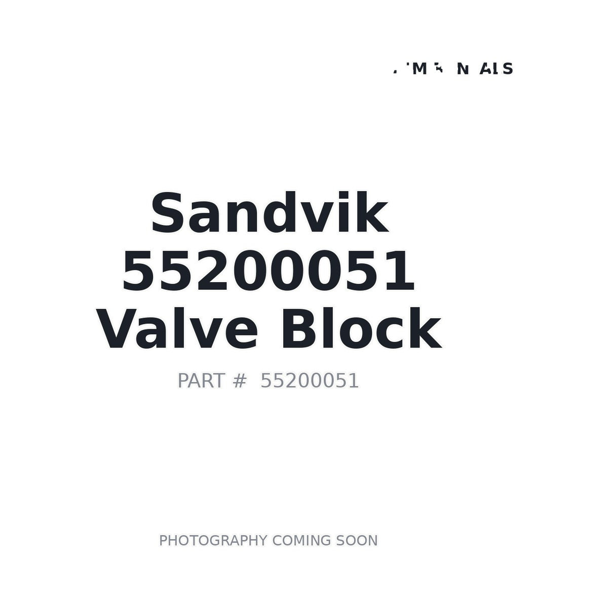 Sandvik 55200051 Valve Block