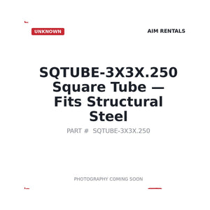 Unknown SQTUBE-3X3X.250 Structural Steel Tubes | Fits Structural steel applications | Stocked in BC, Ships Canada-Wide