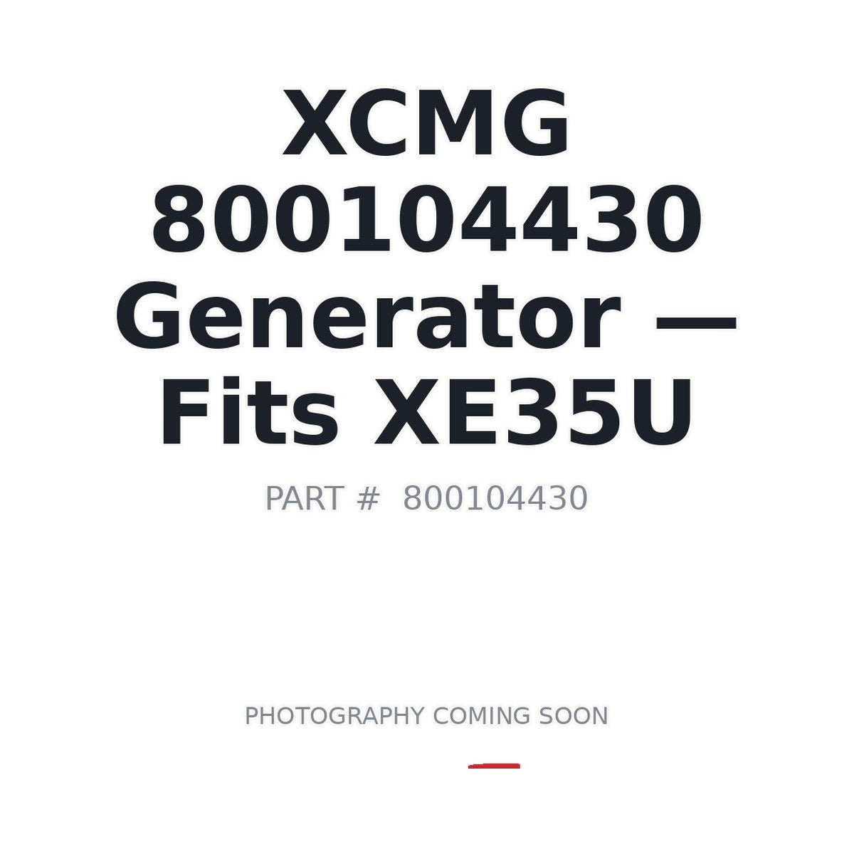 800104430 XCMG Generators