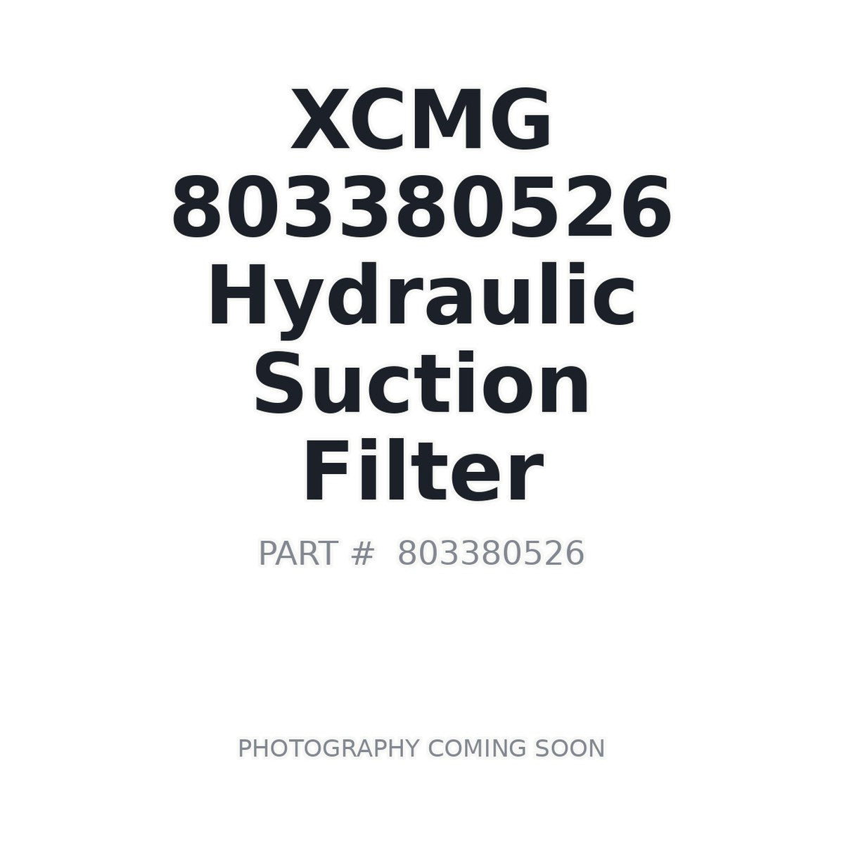 803380526 XCMG Hydraulic Filter