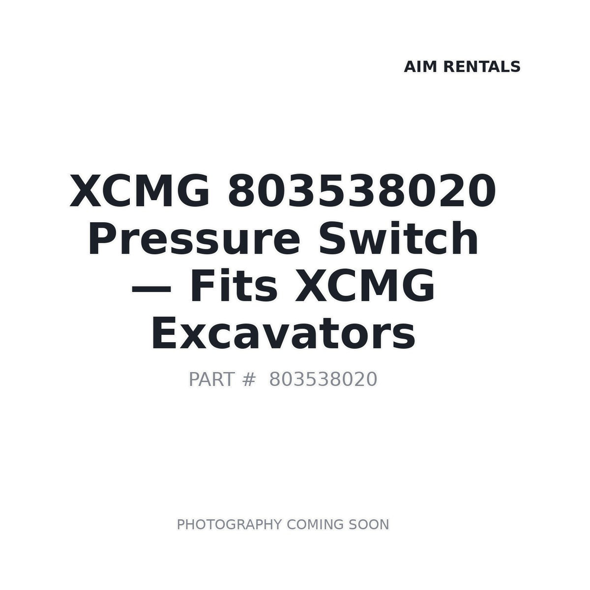 803538020 XCMG Sensors & Switches