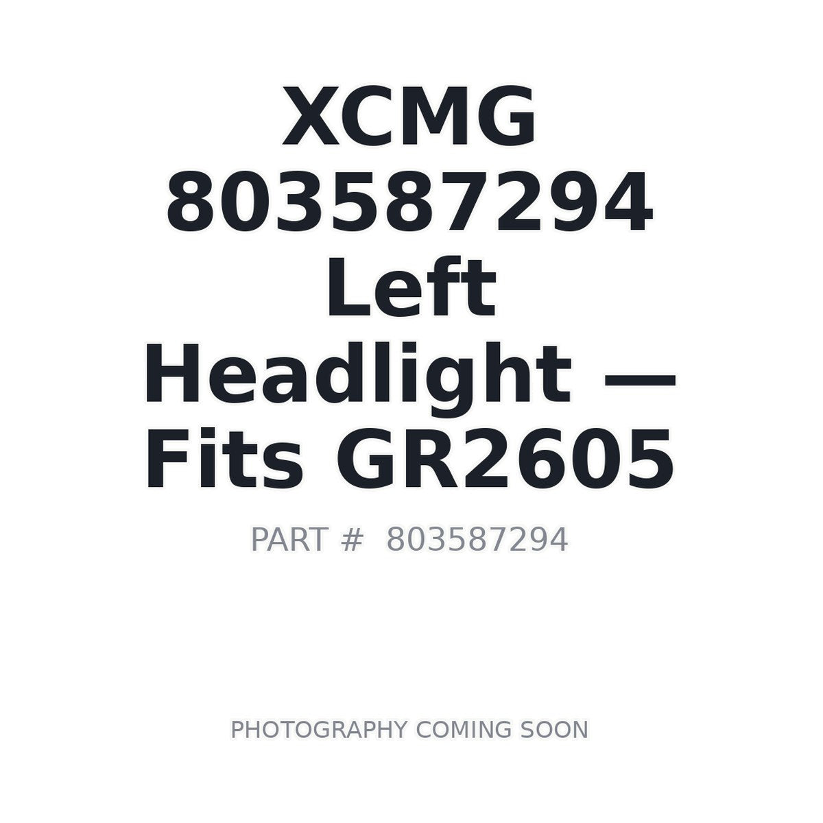 803587294 XCMG Headlights