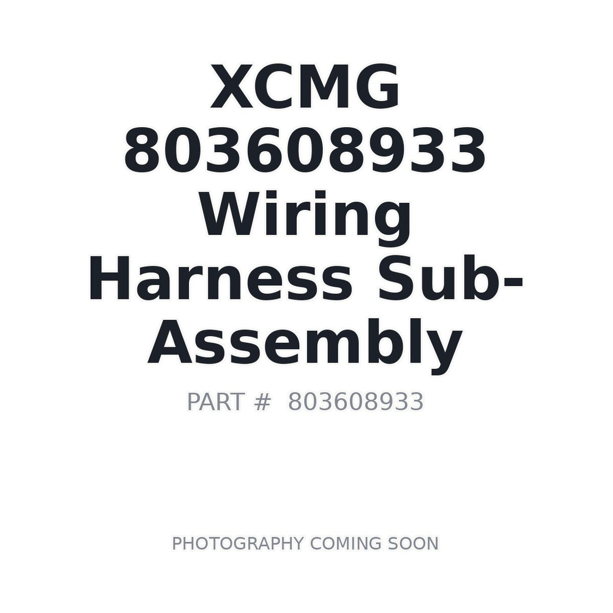 803608933 XCMG Wiring Harness