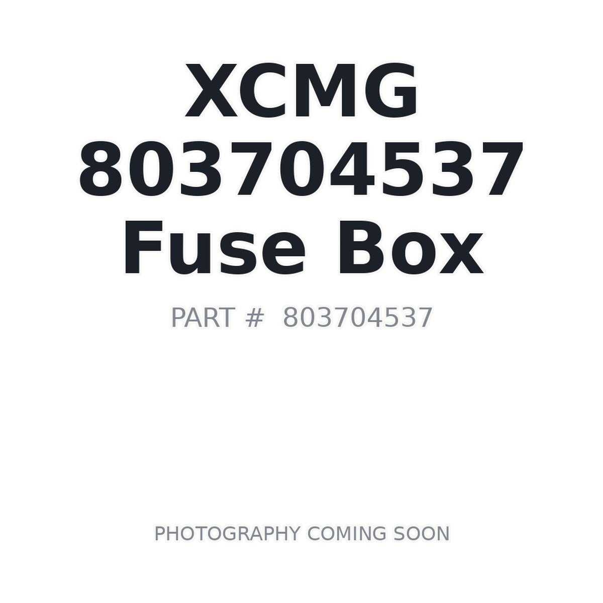 803704537 XCMG Fuse Box