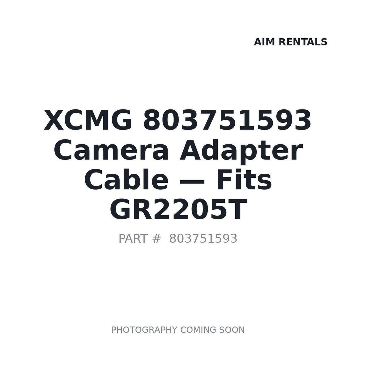 803751593 XCMG Camera Cables