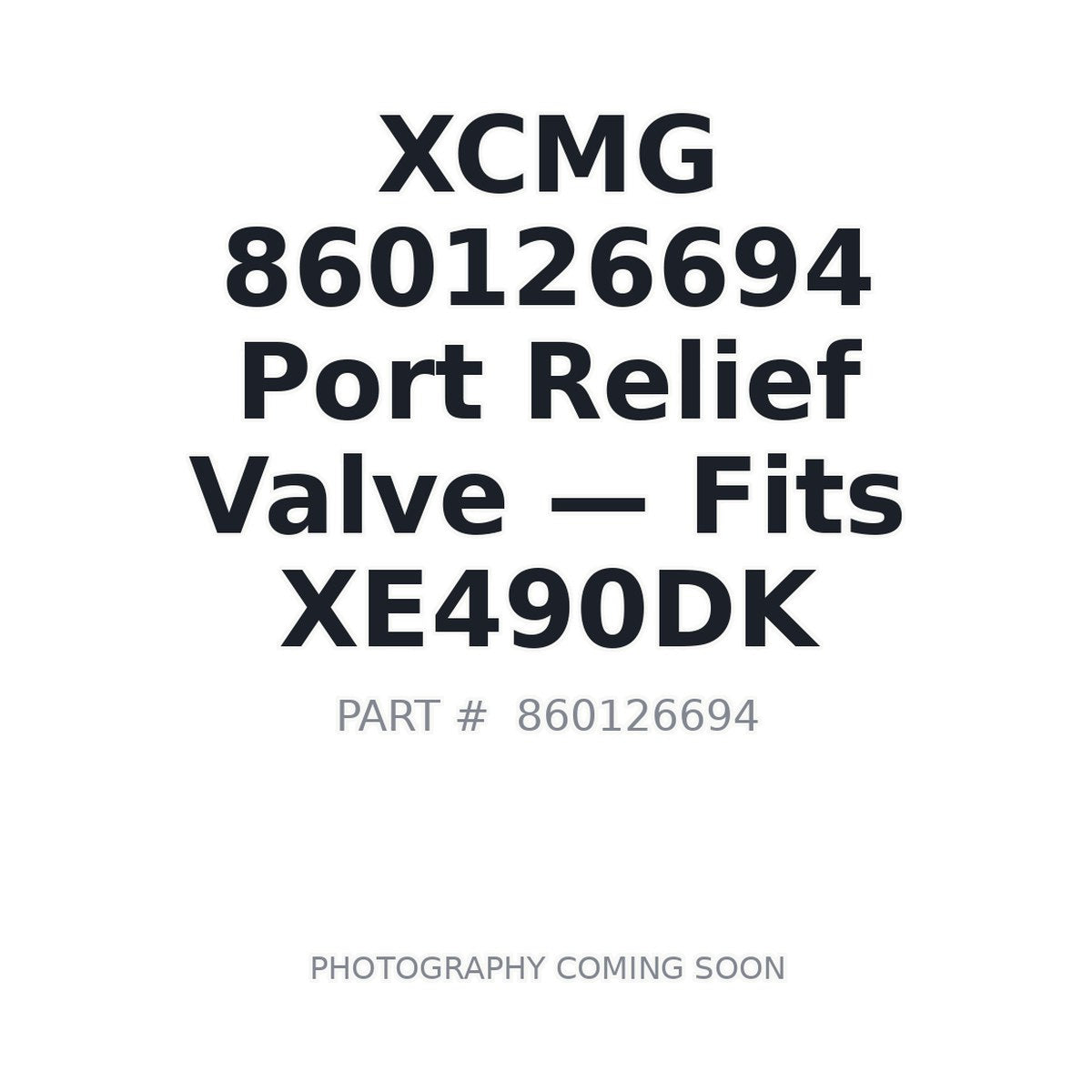 860126694 XCMG Hydraulic Valves