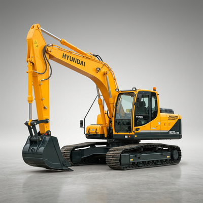 Hyundai crawler excavators with Hyundai track chains Parts