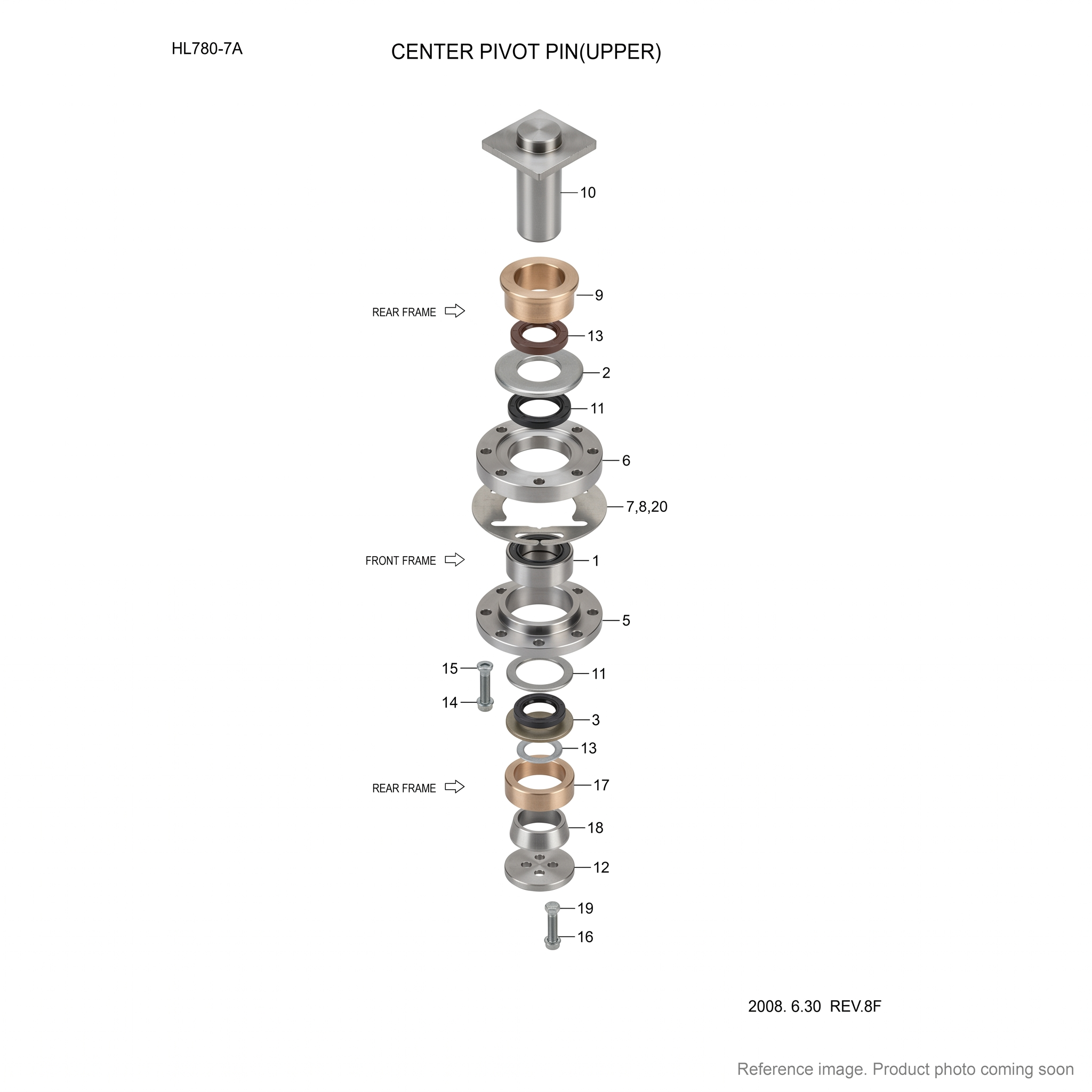 Hyundai 41L600010 Center Pivot Pin Bearing front product photo | stocked in BC, ships Canada-wide