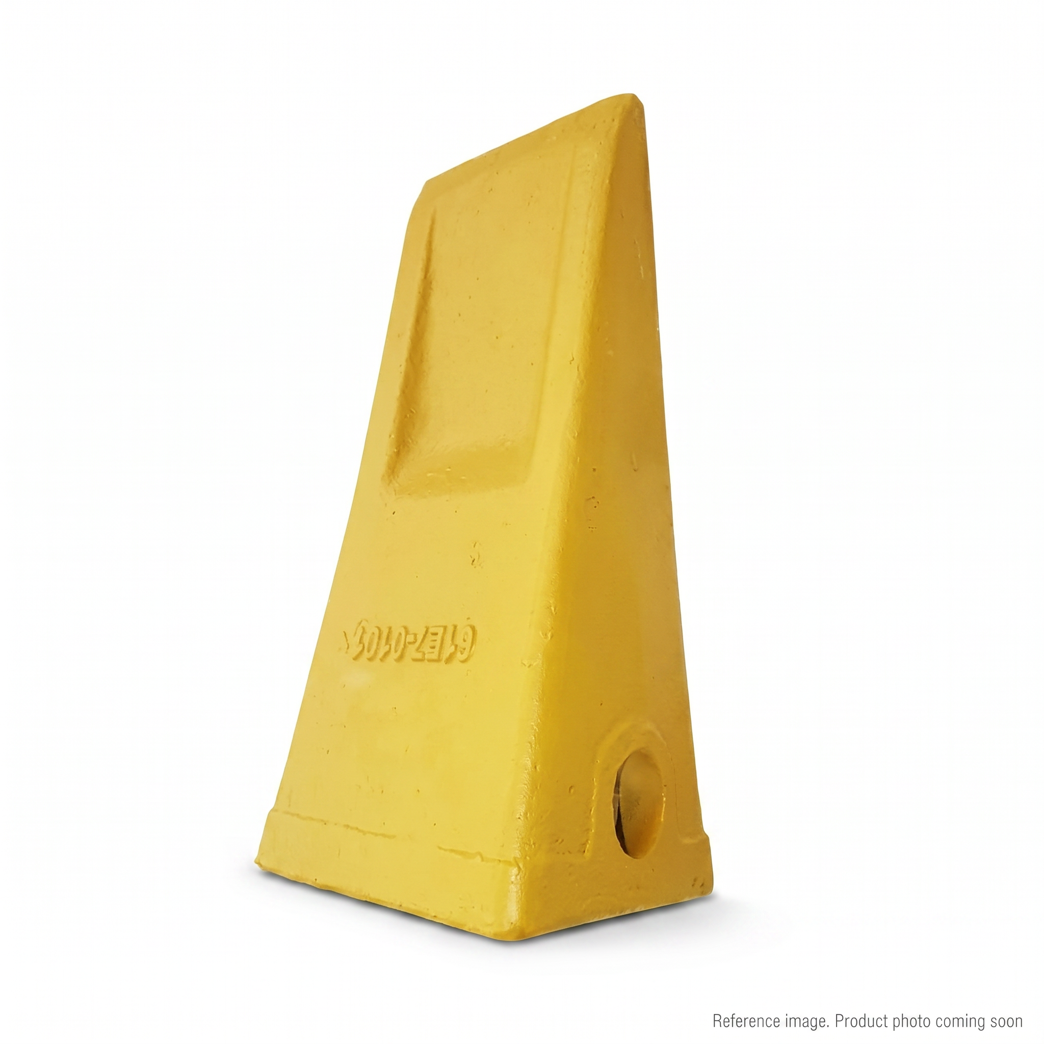Hyundai 61E70003 Bucket Tooth three-quarter angle product photo | stocked in BC, ships Canada-wide