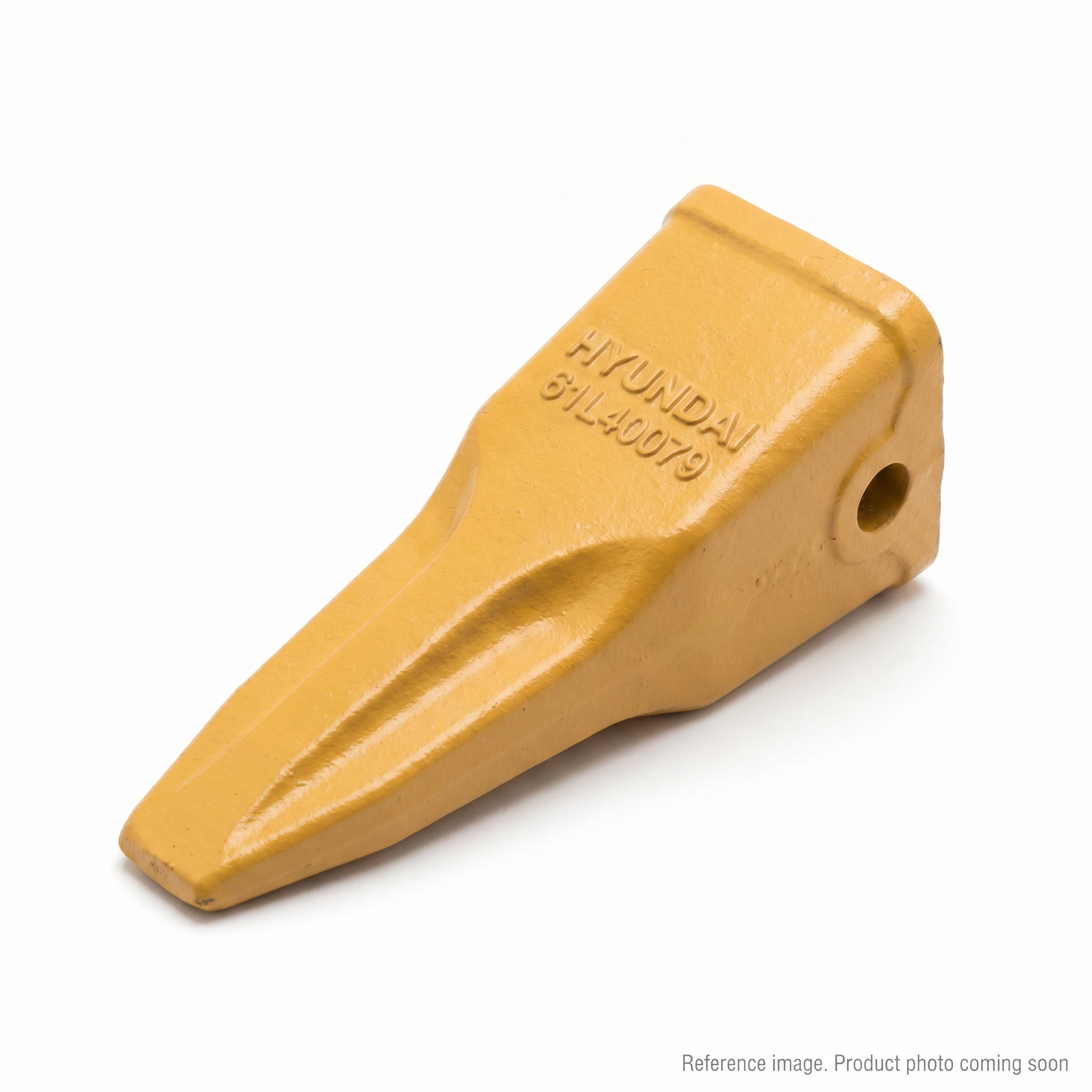 Hyundai 61L40079 Bucket Tooth three-quarter angle product photo | stocked in BC, ships Canada-wide