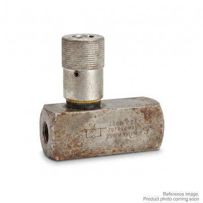 Parker F1200S Inline Hydraulic Flow Control Valve front product photo | stocked in BC, ships Canada-wide