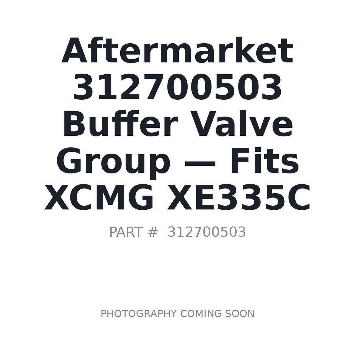 Aftermarket 312700503 Buffer Valve Group - Fits XCMG XE335C