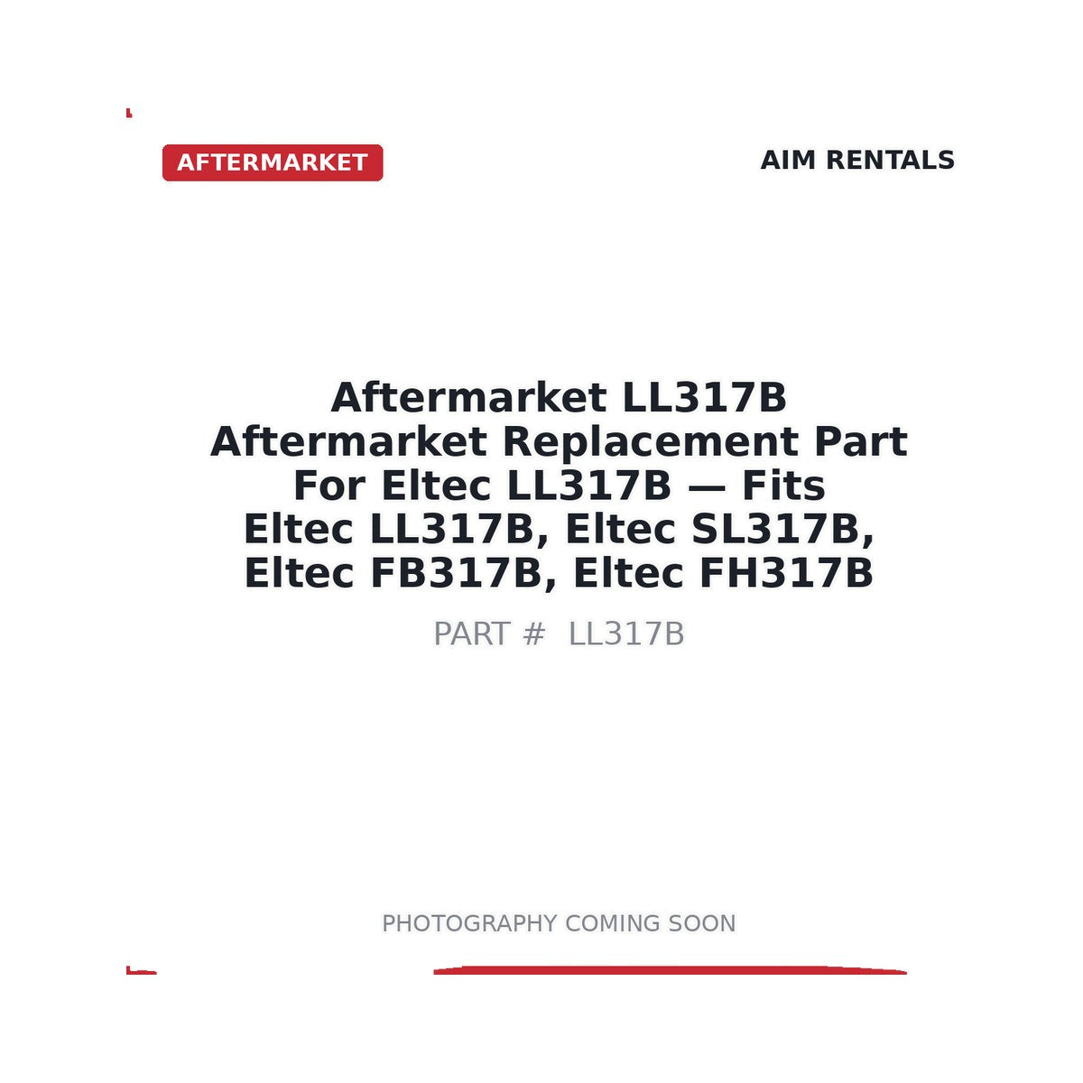 Aftermarket LL317B Replacement Part for Eltec LL317B - Fits Eltec LL317B, Eltec SL317B