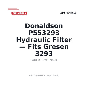 Donaldson 3293-20-20 Hydraulic Filter, Cartridge | Fits Gresen 3293 hydraulic valves | Stocked in BC, Ships Canada-Wide