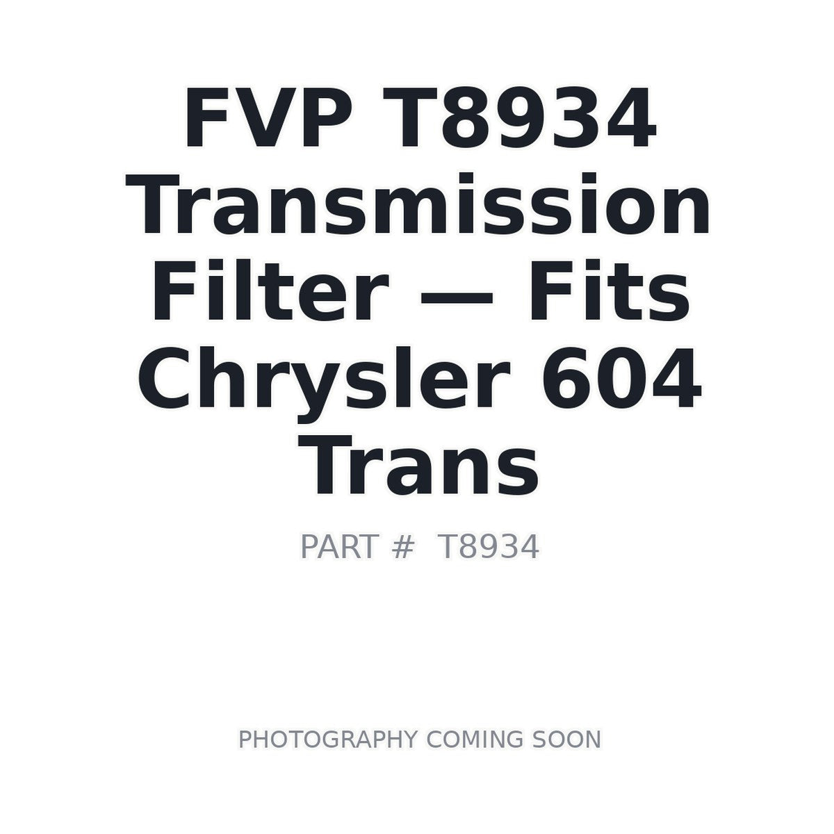 T8934 T8934 Filters
