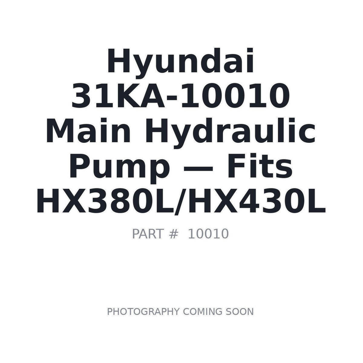 31KA-10010 Hyundai Hydraulic Pumps