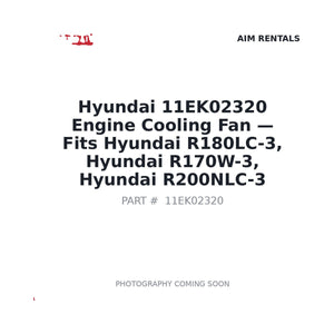 Hyundai 11EK02320 Engine Cooling Fan . Fits R180LC-3, R170W-3, R200NLC-3 | Fits Hyundai R180LC-3, R170W-3 | Stocked in BC, Ships Canada-Wide