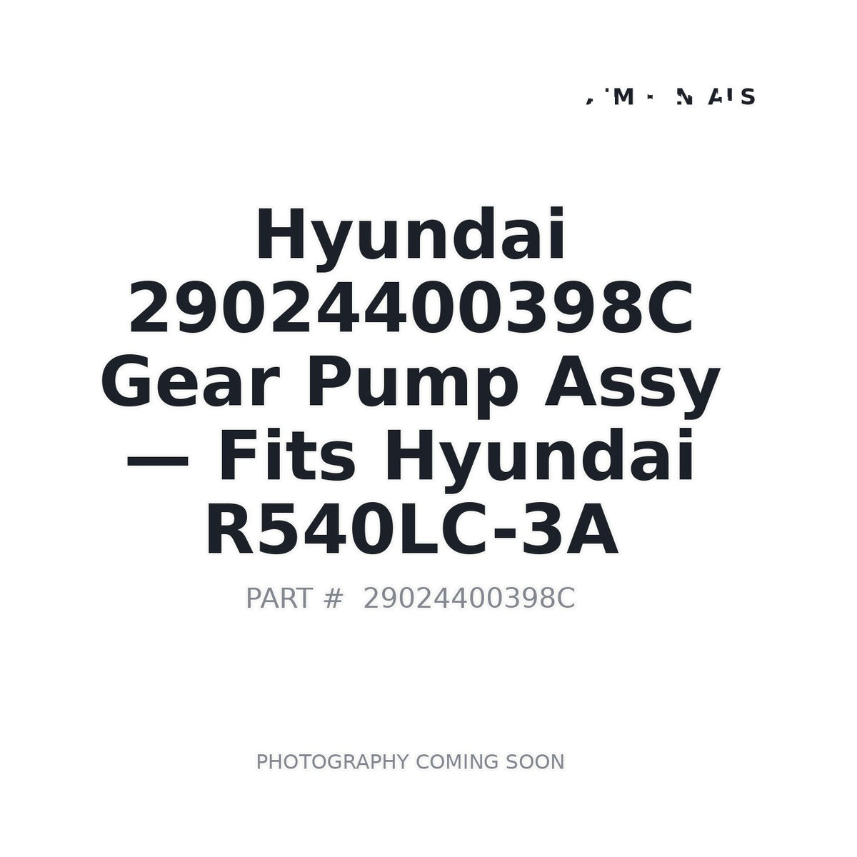 29024400398C Hyundai Gear Pump Assy . Fits R540LC-3A - Fits Hyundai R540LC-3A