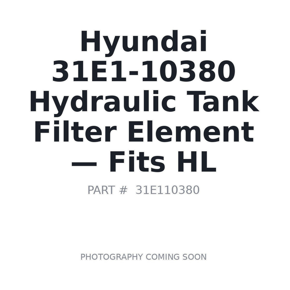31E1-10380 Hyundai Filters