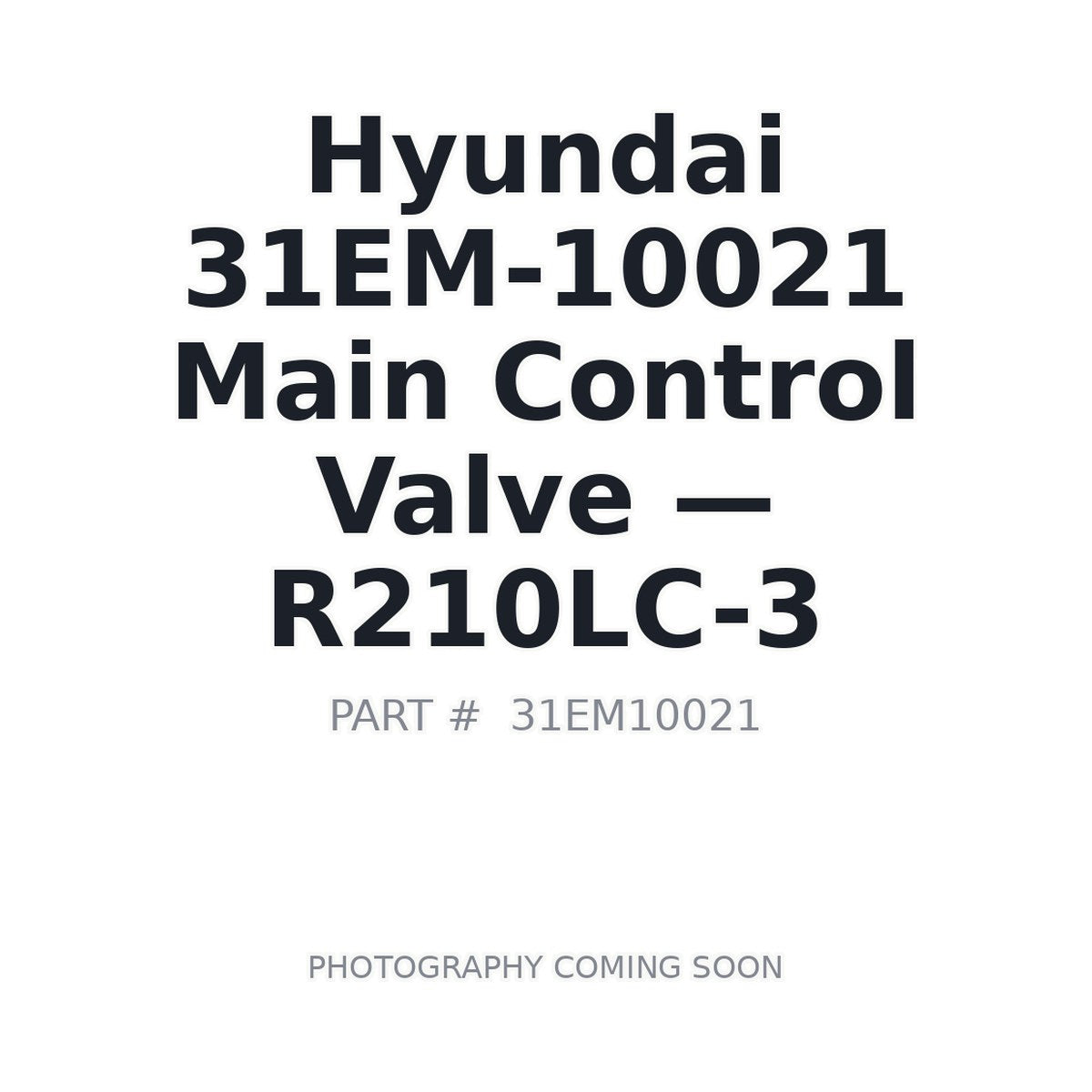31EM-10021 Hyundai Hydraulic Valves