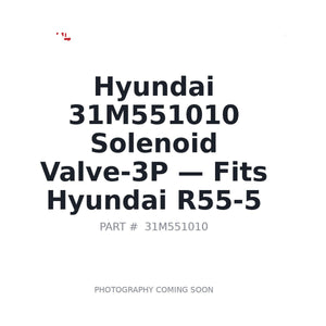 Hyundai 31M551010 Solenoid Valve-3p . Fits R55-5 | Fits Hyundai R55-5 | Stocked in BC, Ships Canada-Wide