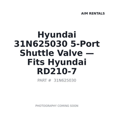 31N625030 Hyundai 5-port Shuttle Valve . Fits RD210-7 - Fits Hyundai RD210-7