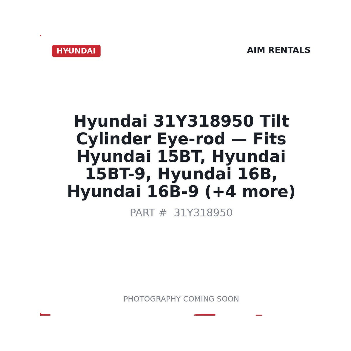 31Y318950 Hyundai Tilt Cylinder Eye-rod . Fits 15BT, 15BT-9, 16B, 16B-9 - Fits Hyundai 15BT, Hyundai 15BT-9, Hyundai 16B, Hyundai 16B-9, Hyundai 16B-9F, Hyundai 20BH-7, Hyundai HBF20-7, Hyundai HBF20C-7
