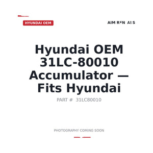 Hyundai OEM 31LC-80010 Hydraulic Accumulators | Fits Hyundai equipment | Stocked in BC, Ships Canada-Wide