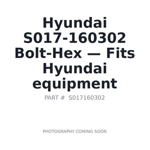 Hyundai S017-160302 Bolts | Fits Hyundai equipment | Stocked in BC, Ships Canada-Wide