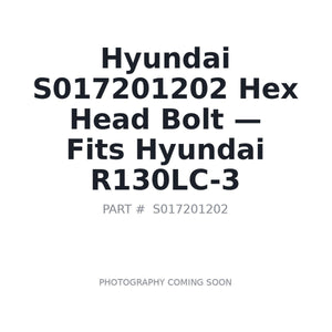 Hyundai S017201202 Hex Head Bolt . Fits R130LC-3 | Fits Hyundai R130LC-3 | Stocked in BC, Ships Canada-Wide