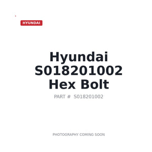 Hyundai S018201002 Hex Bolt | Fits Hyundai equipment | Stocked in BC, Ships Canada-Wide