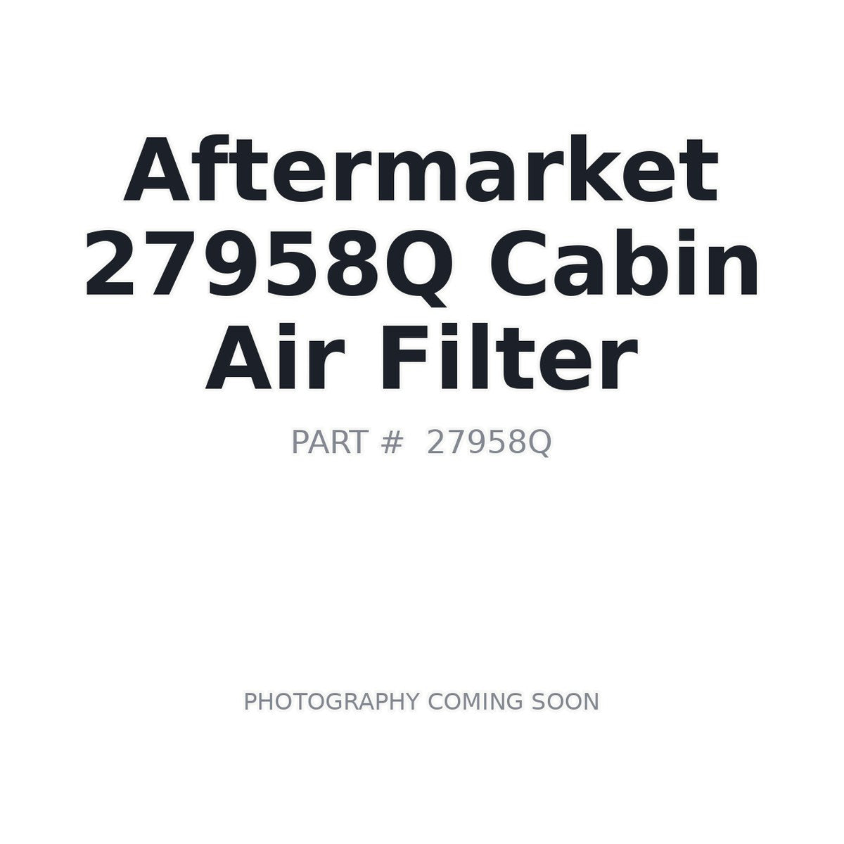 27958Q International Cabin Air Filter