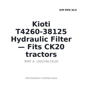 Kioti T4260-38125 Filters | Fits Kioti CK20 tractors | Stocked in BC, Ships Canada-Wide