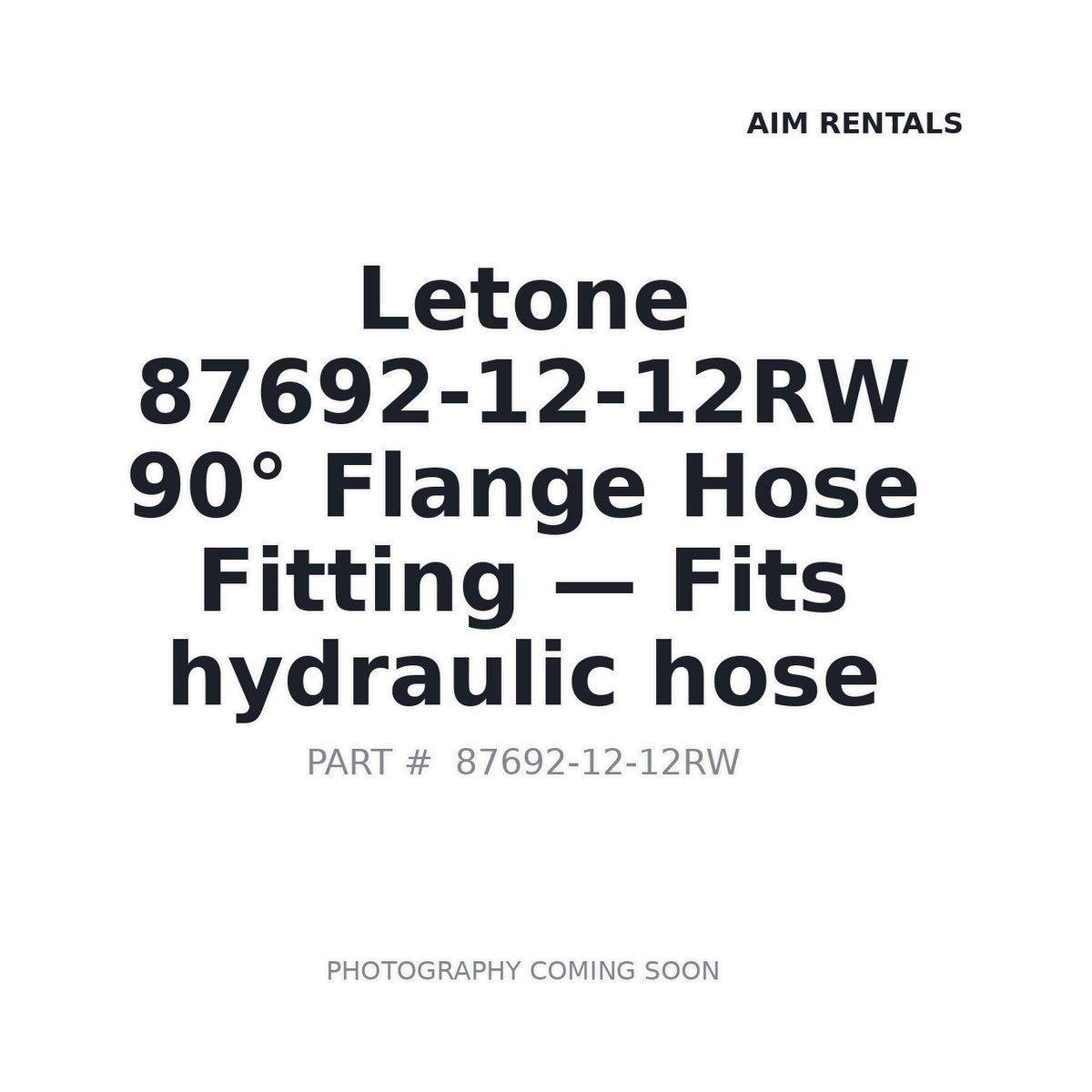 87692-12-12RW 87692-12-12RW Hydraulic Hose Fittings